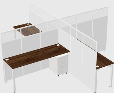 Quad office cubicles