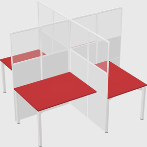 Quad office cubicles
