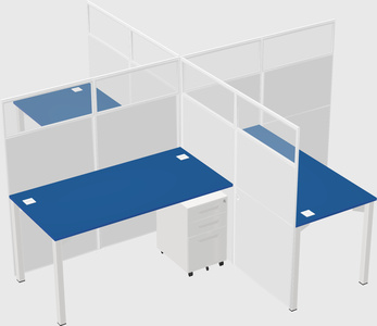 Quad office cubicles