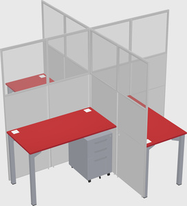 Quad office cubicles