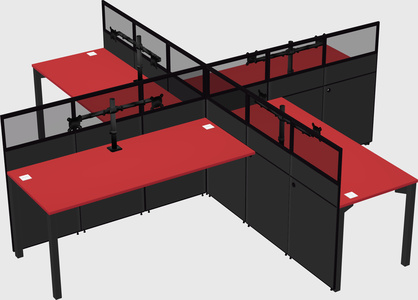Quad office cubicles