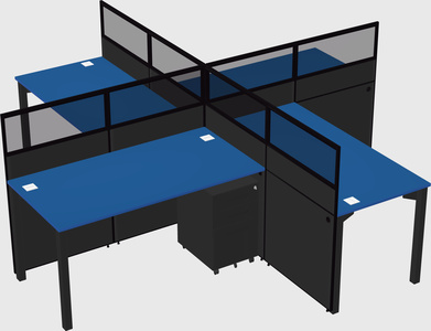 Quad office cubicles