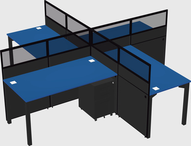 Quad office cubicles