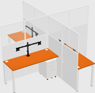 Quad office cubicles