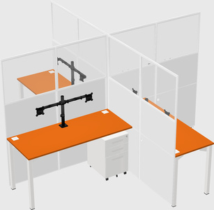 Quad office cubicles