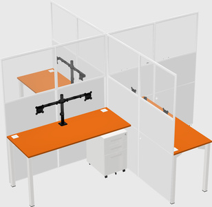 Quad office cubicles