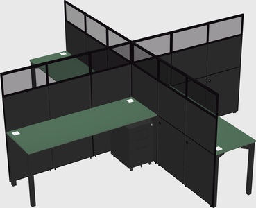 Quad office cubicles
