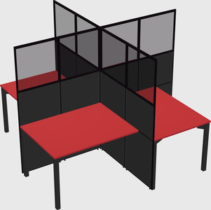 Quad office cubicles
