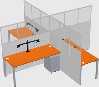 Quad office cubicles