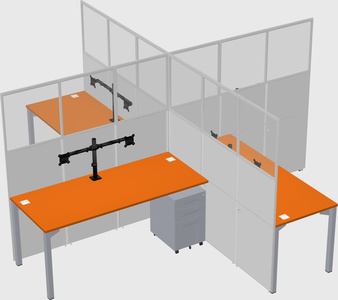 Quad office cubicles