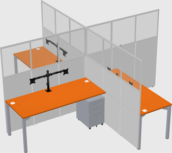 Quad office cubicles
