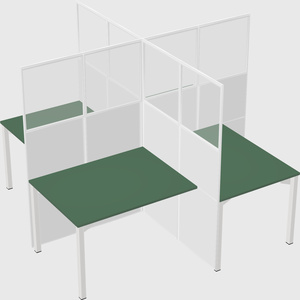 Quad office cubicles