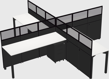 Quad office cubicles
