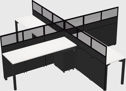 Quad office cubicles