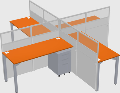 Quad office cubicles