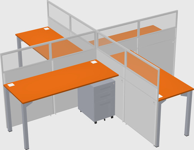 Quad office cubicles