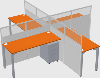 Quad office cubicles