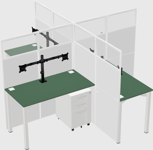 Quad office cubicles