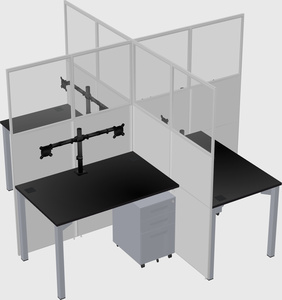 Quad office cubicles