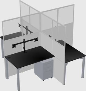 Quad office cubicles
