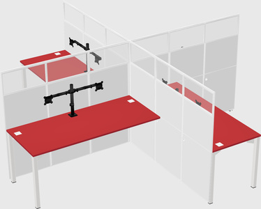 Quad office cubicles