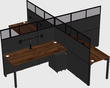 Quad office cubicles