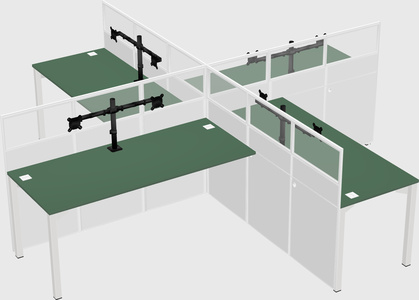 Quad office cubicles