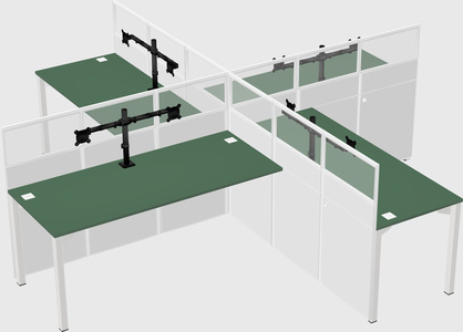 Quad office cubicles