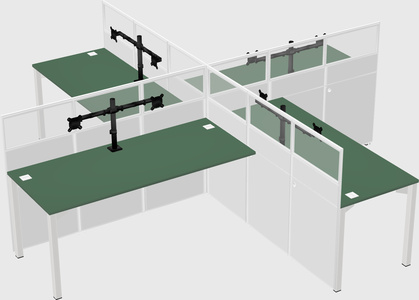 Quad office cubicles