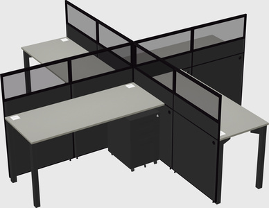 Quad office cubicles