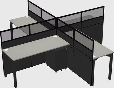 Quad office cubicles