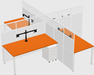 Quad office cubicles