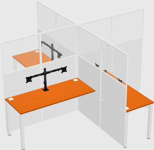 Quad office cubicles