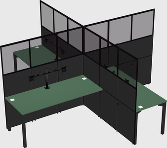 Quad office cubicles