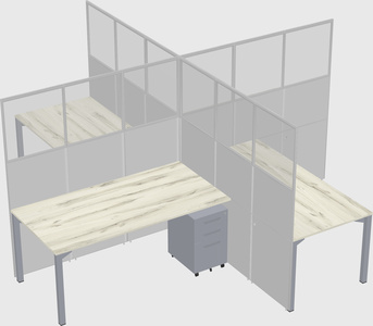 Quad office cubicles