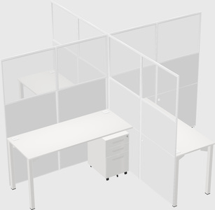 Quad office cubicles