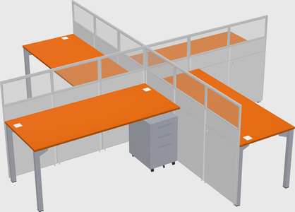 Quad office cubicles