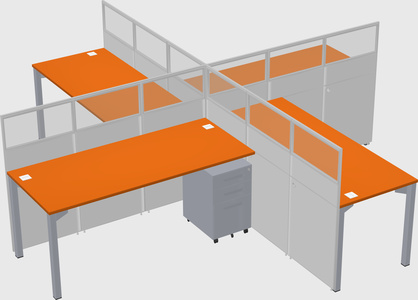 Quad office cubicles
