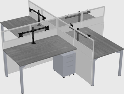 Quad office cubicles