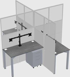 Quad office cubicles