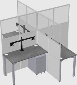 Quad office cubicles