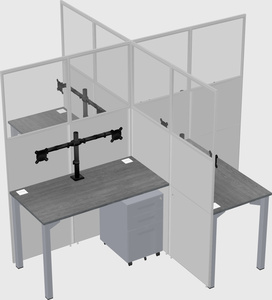 Quad office cubicles