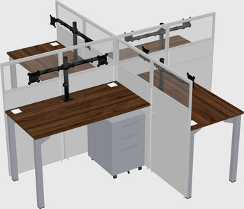Quad office cubicles