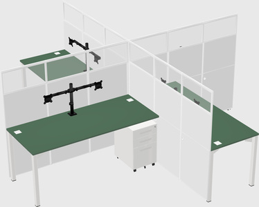 Quad office cubicles