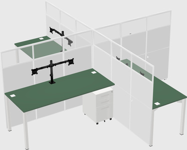 Quad office cubicles