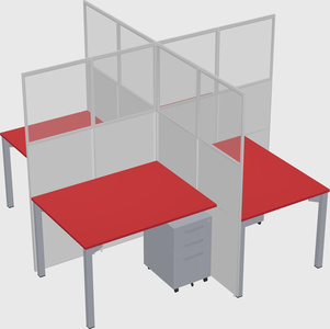 Quad office cubicles