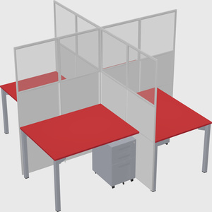 Quad office cubicles