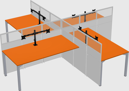 Quad office cubicles