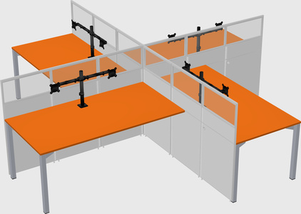 Quad office cubicles