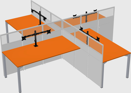 Quad office cubicles